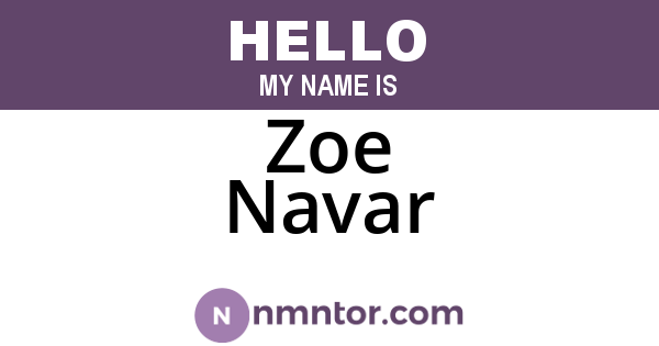 Zoe Navar