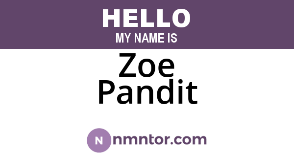 Zoe Pandit