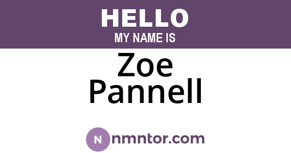 Zoe Pannell
