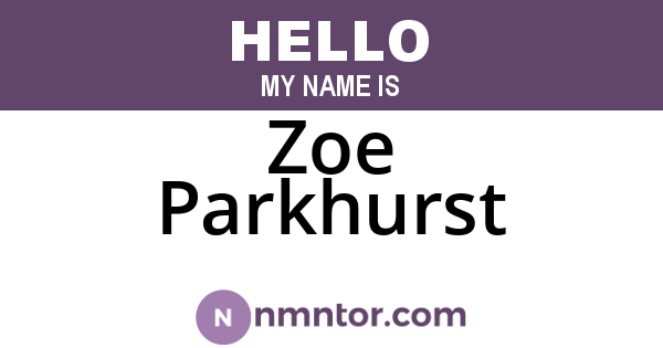 Zoe Parkhurst