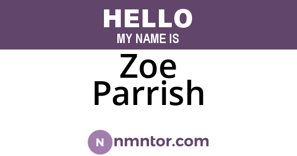 Zoe Parrish