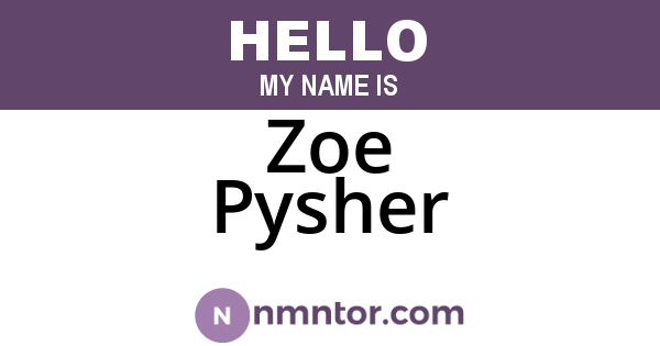 Zoe Pysher