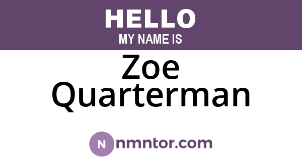 Zoe Quarterman