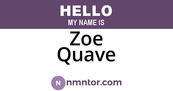Zoe Quave