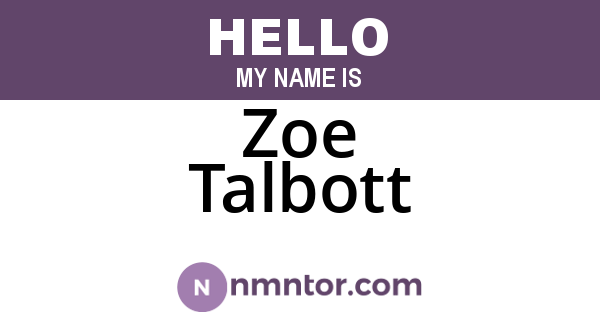 Zoe Talbott