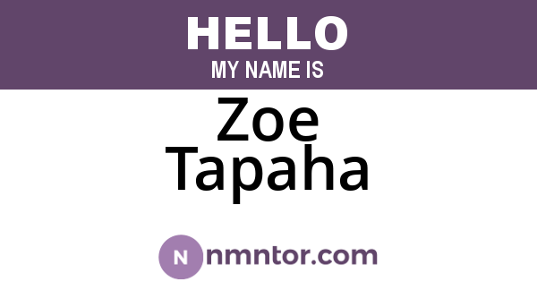 Zoe Tapaha