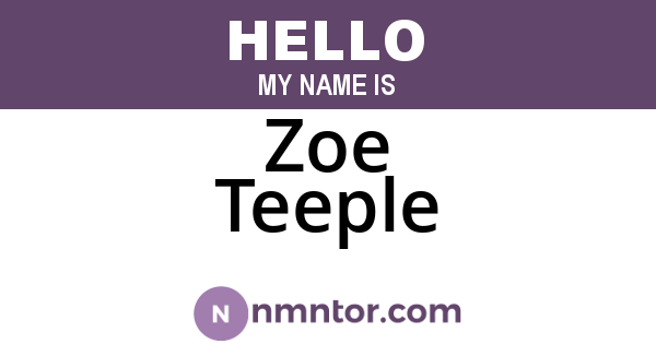 Zoe Teeple