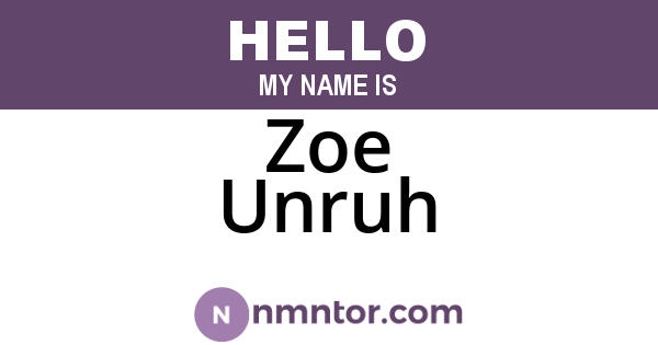 Zoe Unruh