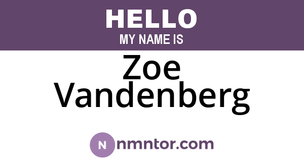 Zoe Vandenberg