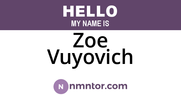 Zoe Vuyovich