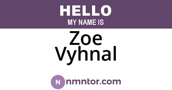 Zoe Vyhnal