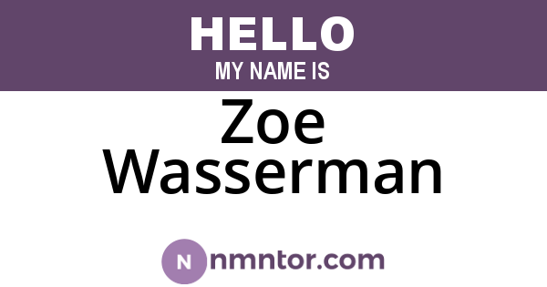 Zoe Wasserman