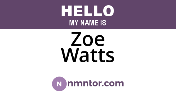 Zoe Watts