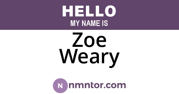 Zoe Weary