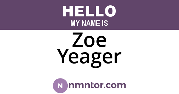 Zoe Yeager