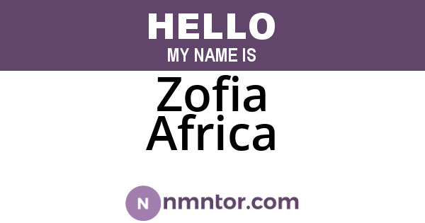 Zofia Africa