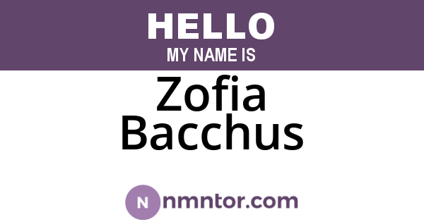 Zofia Bacchus