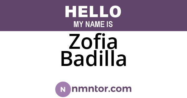 Zofia Badilla