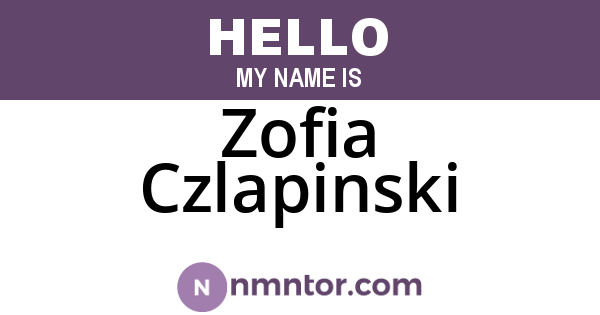 Zofia Czlapinski