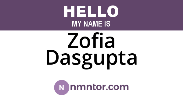 Zofia Dasgupta