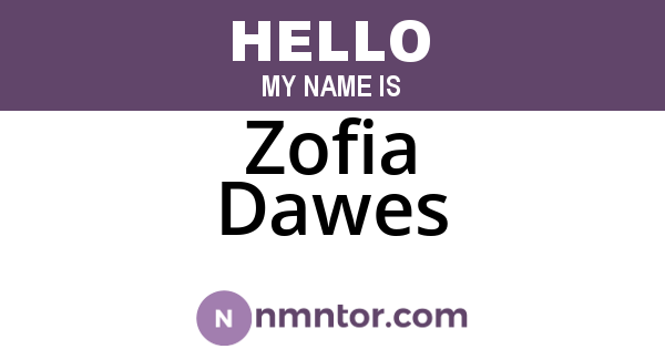 Zofia Dawes