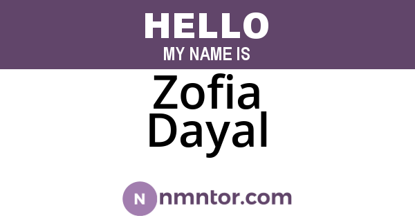 Zofia Dayal