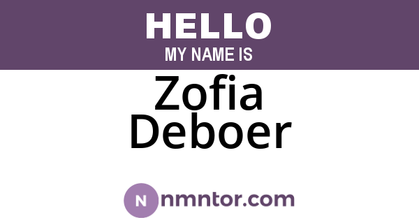Zofia Deboer
