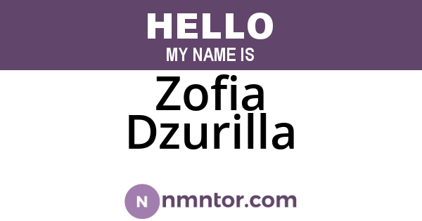 Zofia Dzurilla