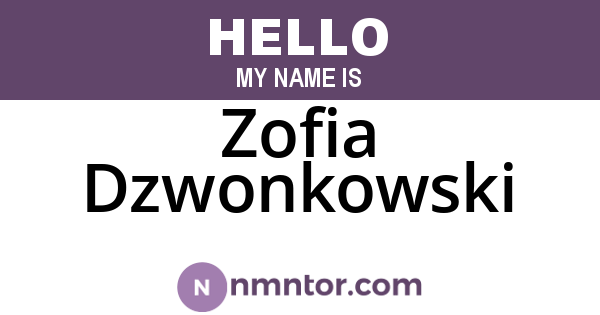 Zofia Dzwonkowski