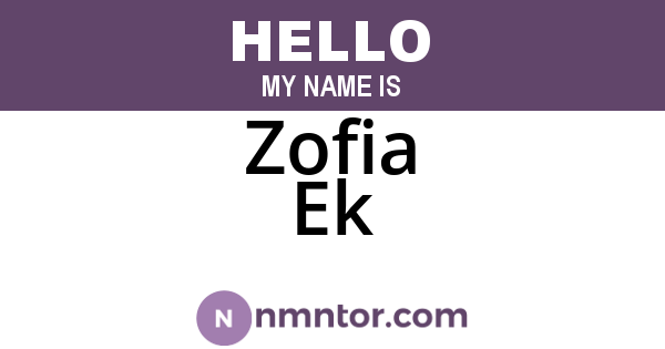 Zofia Ek