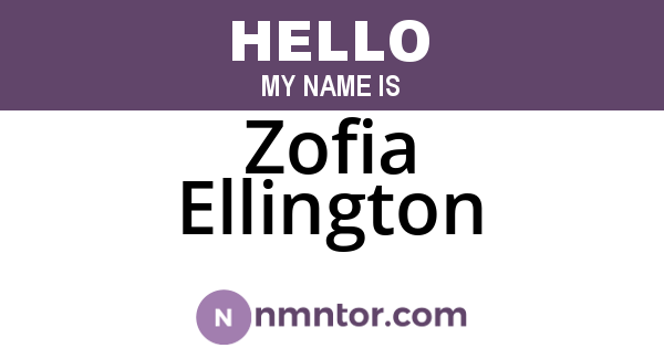 Zofia Ellington