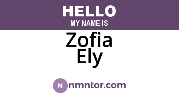 Zofia Ely