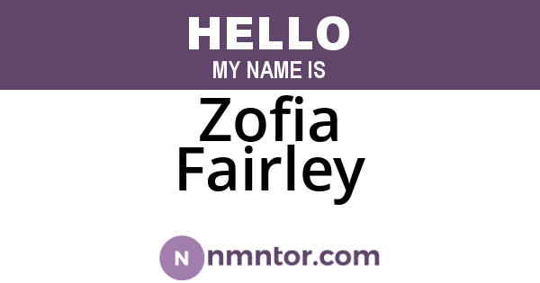 Zofia Fairley