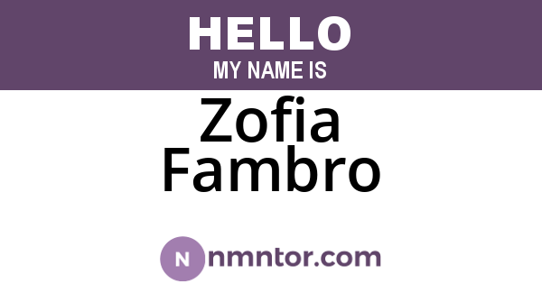 Zofia Fambro