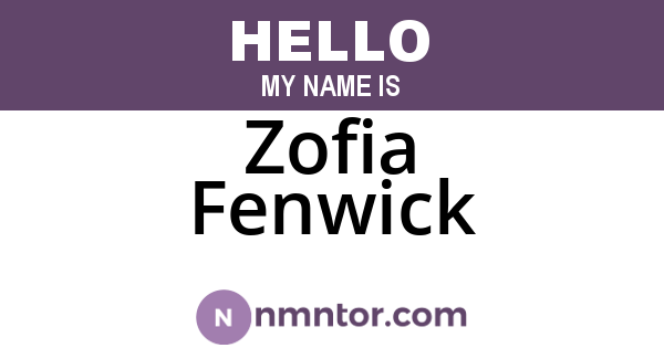 Zofia Fenwick