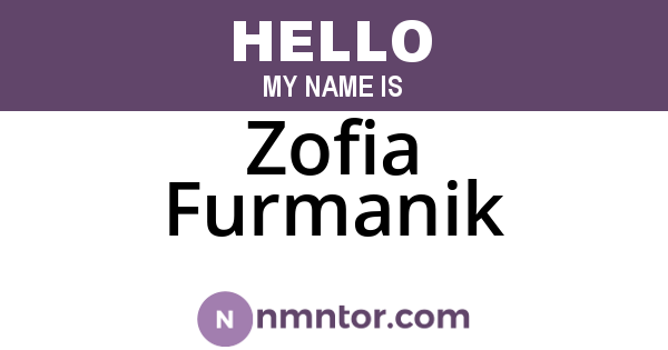 Zofia Furmanik