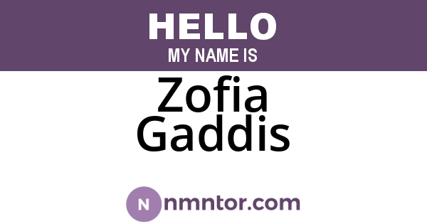 Zofia Gaddis