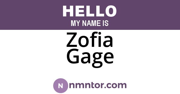 Zofia Gage