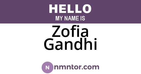 Zofia Gandhi
