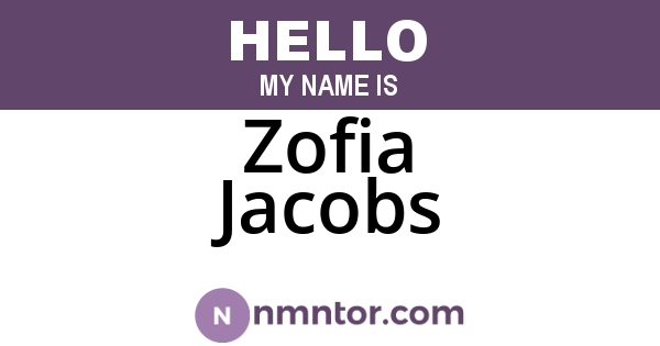 Zofia Jacobs