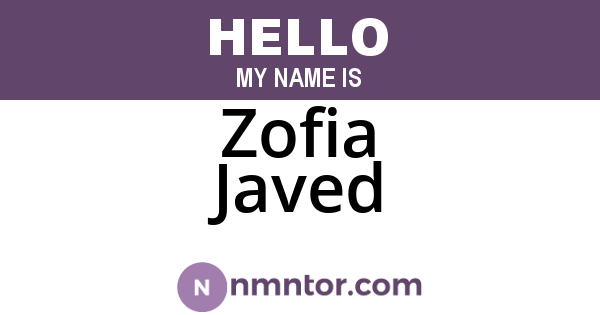 Zofia Javed