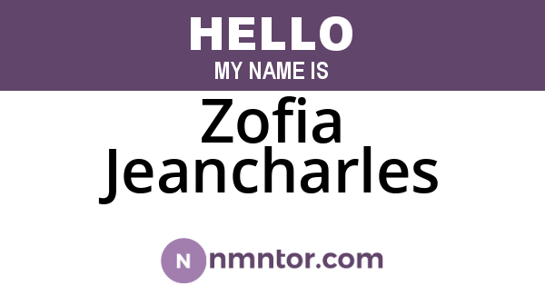 Zofia Jeancharles