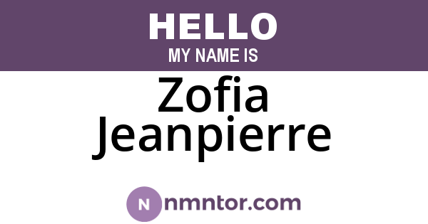 Zofia Jeanpierre