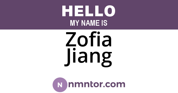Zofia Jiang
