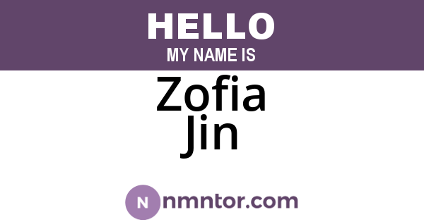 Zofia Jin