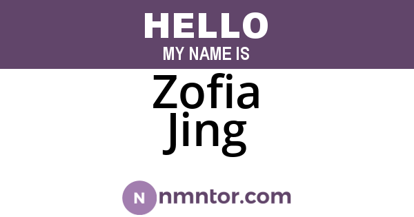Zofia Jing