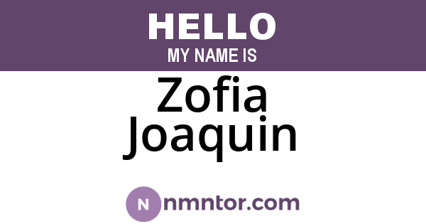 Zofia Joaquin