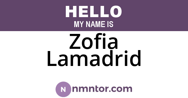 Zofia Lamadrid