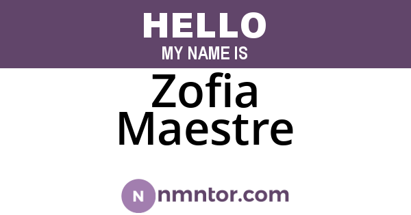 Zofia Maestre