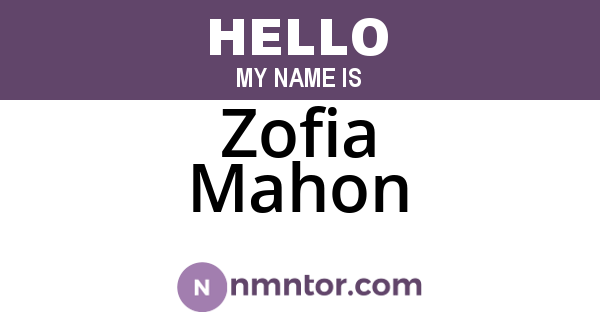Zofia Mahon